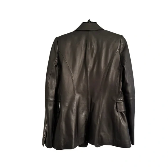 Kobi Halperin - Black 100% Genuine Leather Blazer - Size Small - Picture 3 of 9